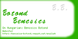 botond bencsics business card